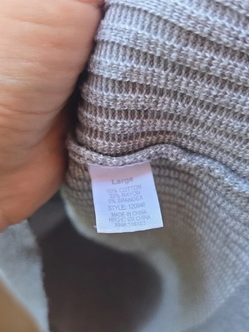 Light Gray Ribbed V-Neck Button Cardigan - Picture 3 of 5